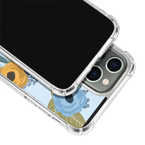Blue Fall Flowers iPhone 14 Pro Clear Case